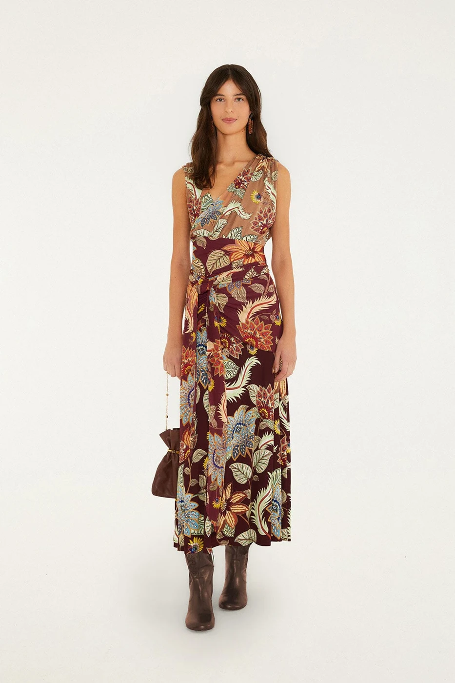 Delhi Floral Mix Midi Dress